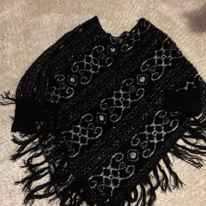 Black and Gray Patterned Women's Sweater